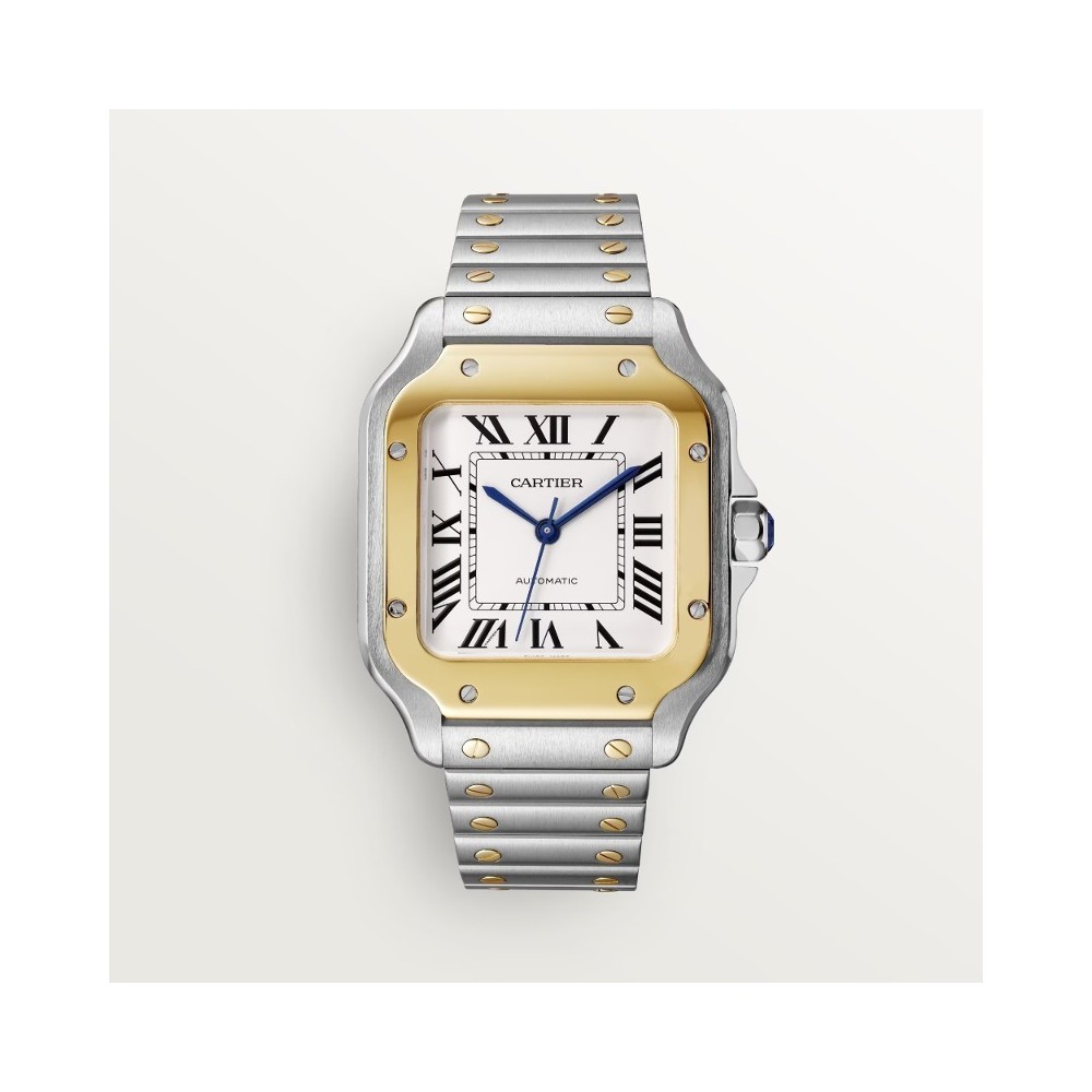 BV공장 까르띠에 산토스 드 까르띠에 화이트 다이얼 옐로우골드 콤비 W2SA0007