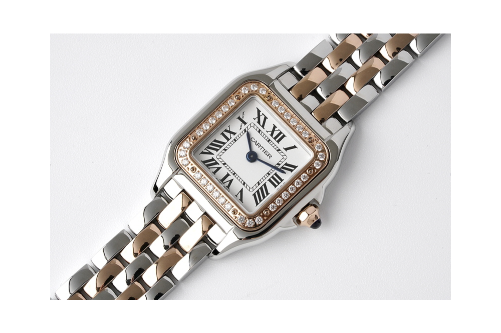 BV공장 까르띠에 팬더 드 까르띠에 브릴리언트 컷 다이아베젤 화이트 다이얼 로즈골드 콤비 2size W3PN0006