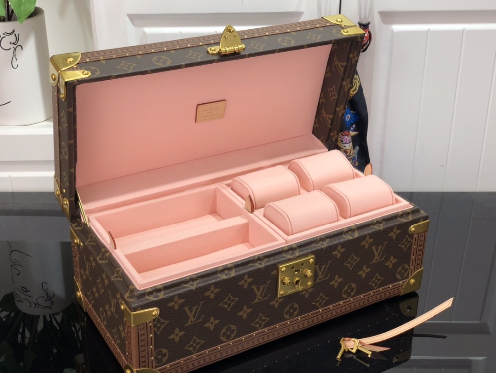 루이비통 코프레 악세수아 모노그램 시계 보관함 브라운/핑크 M20209