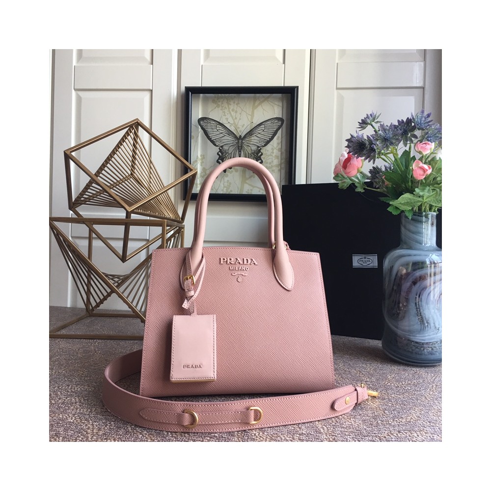 프라다 모노크롬 소형 사피아노 백 핑크