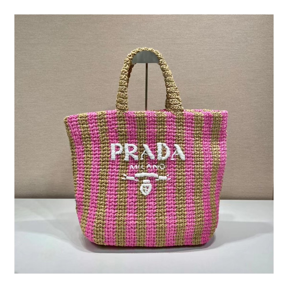 프라다 라피아 토트백