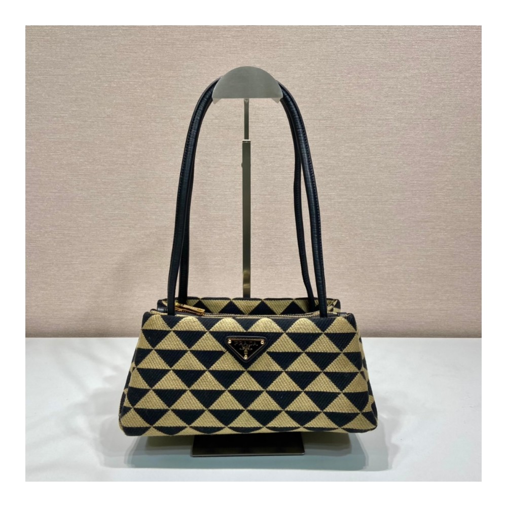 프라다 심볼 자카드 숄더백 베이지