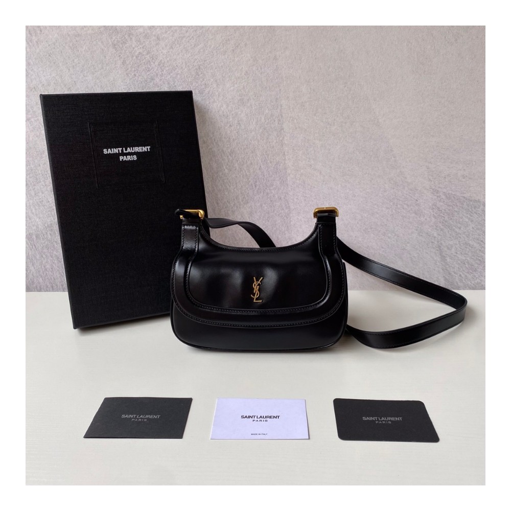 생로랑 찰리 스몰 스무스 카프레더 숄더백 블랙
