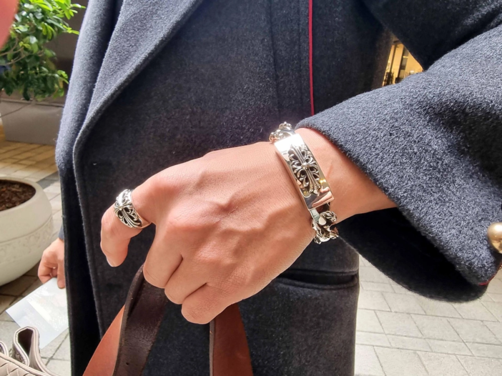 Chrome Hearts 크롬하츠 크로스 팬시 집게 체인 팔찌