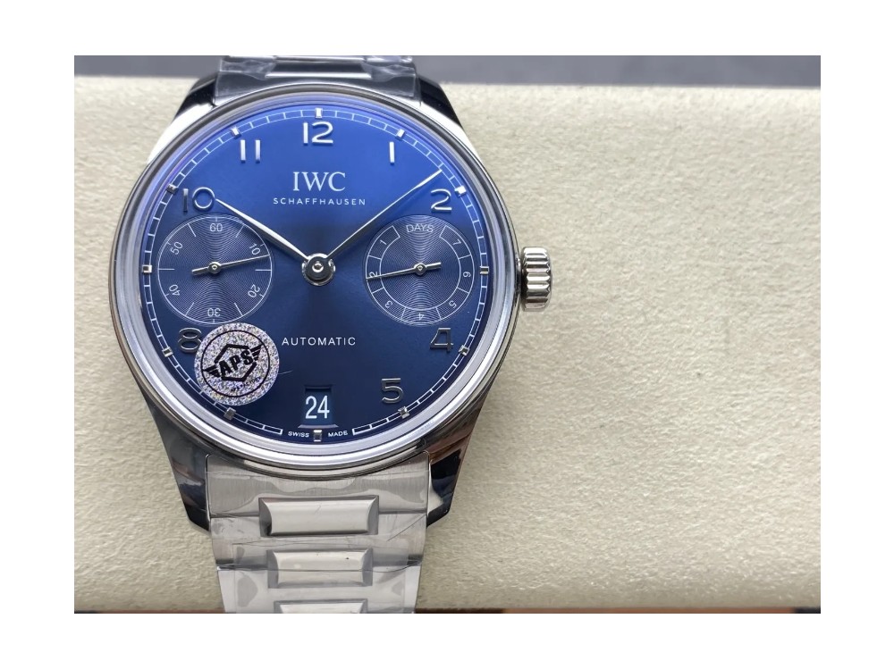 APS공장 IWC 포르투기저 세븐데이즈 화이트골드 블루 다이얼 SS 브레이슬릿 42mm IW501704