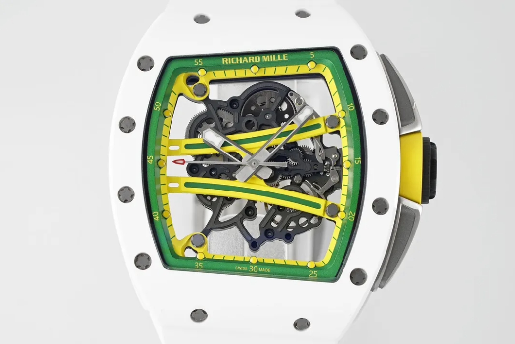 리차드밀 RM61-01 화이트 세라믹 1:1 베스트 에디션 화이트 러버 스트랩 RMUL2