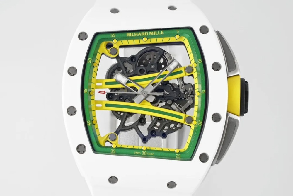 ZF공장 리차드밀 RM61-01 화이트 세라믹 1:1 베스트 에디션 화이트 러버 스트랩 RMUL2