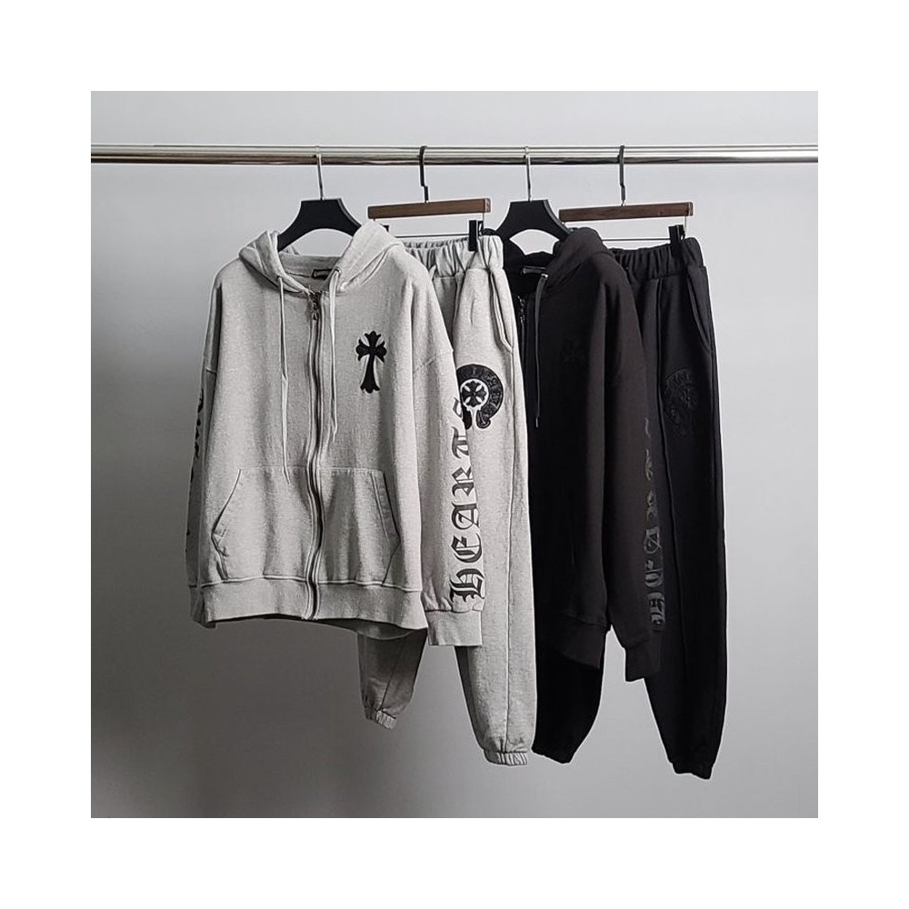 크롬하츠 홀스빗 집업 트레이닝 세트(블랙/그레이 2종)