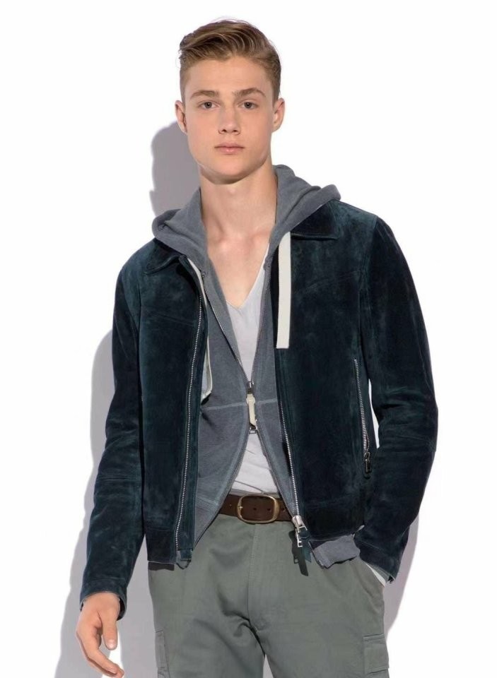 톰포드 스웨이드 트러커자켓 블루