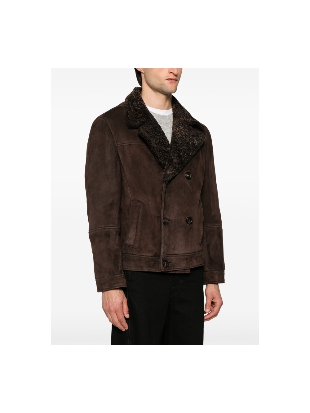 브루넬로 쿠치넬리 시어링 피코트 자켓