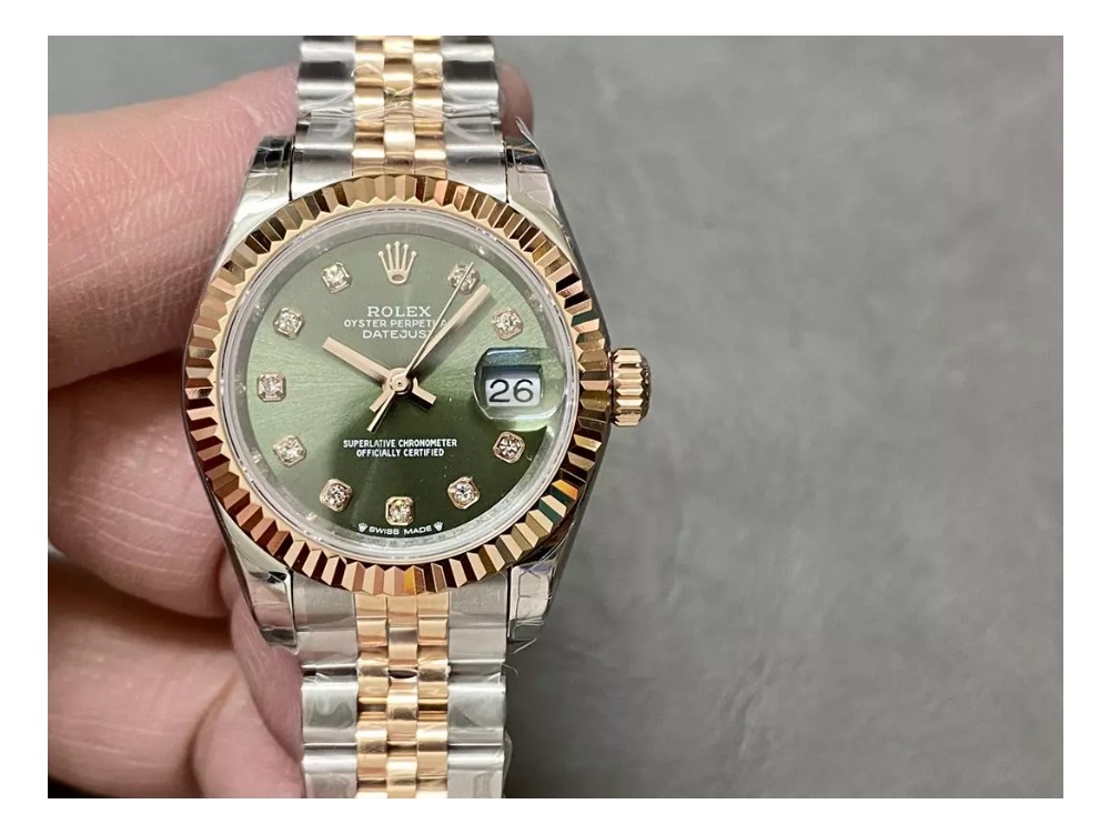 GS공장 롤렉스 레이디 데이저스트 그린 다이얼 10P 다이아 RG 콤비 28mm 279171