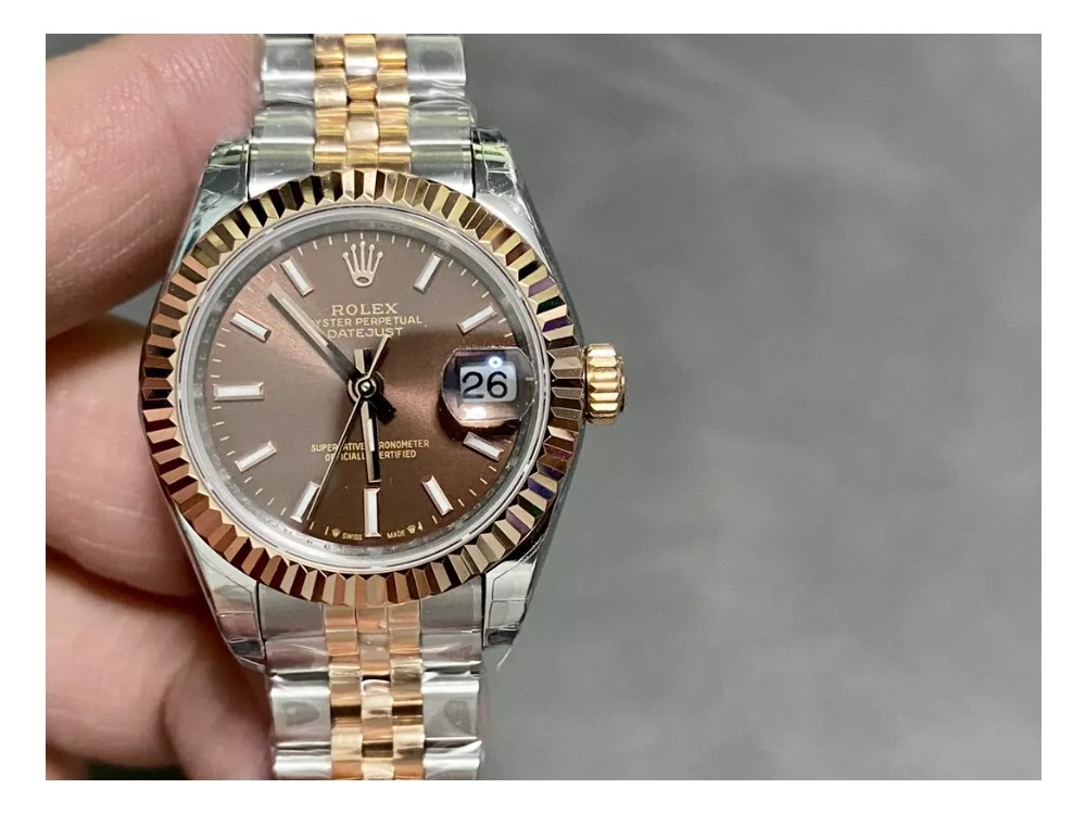 GS공장 롤렉스 레이디 데이저스트 브라운 다이얼 로즈골드 콤비 28mm 279171