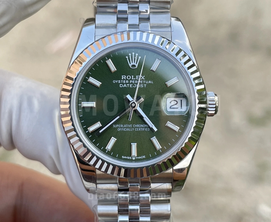 A+공장 롤렉스 여성용 데이저스트 그린 다이얼 쥬빌레 스틸 31mm 278274