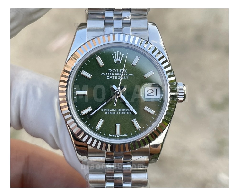 A+공장 롤렉스 여성용 데이저스트 그린 다이얼 쥬빌레 스틸 31mm 278274