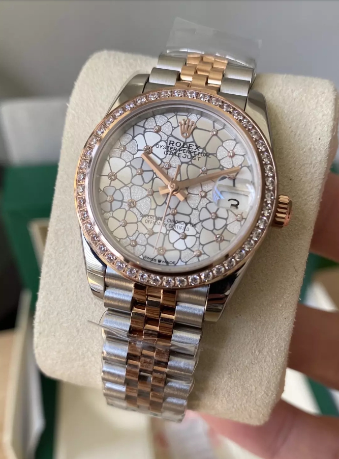 A+공장 롤렉스 여성용 데이저스트 플로럴 다이얼 다이아베젤 콤비 SS/RG 31mm 278381