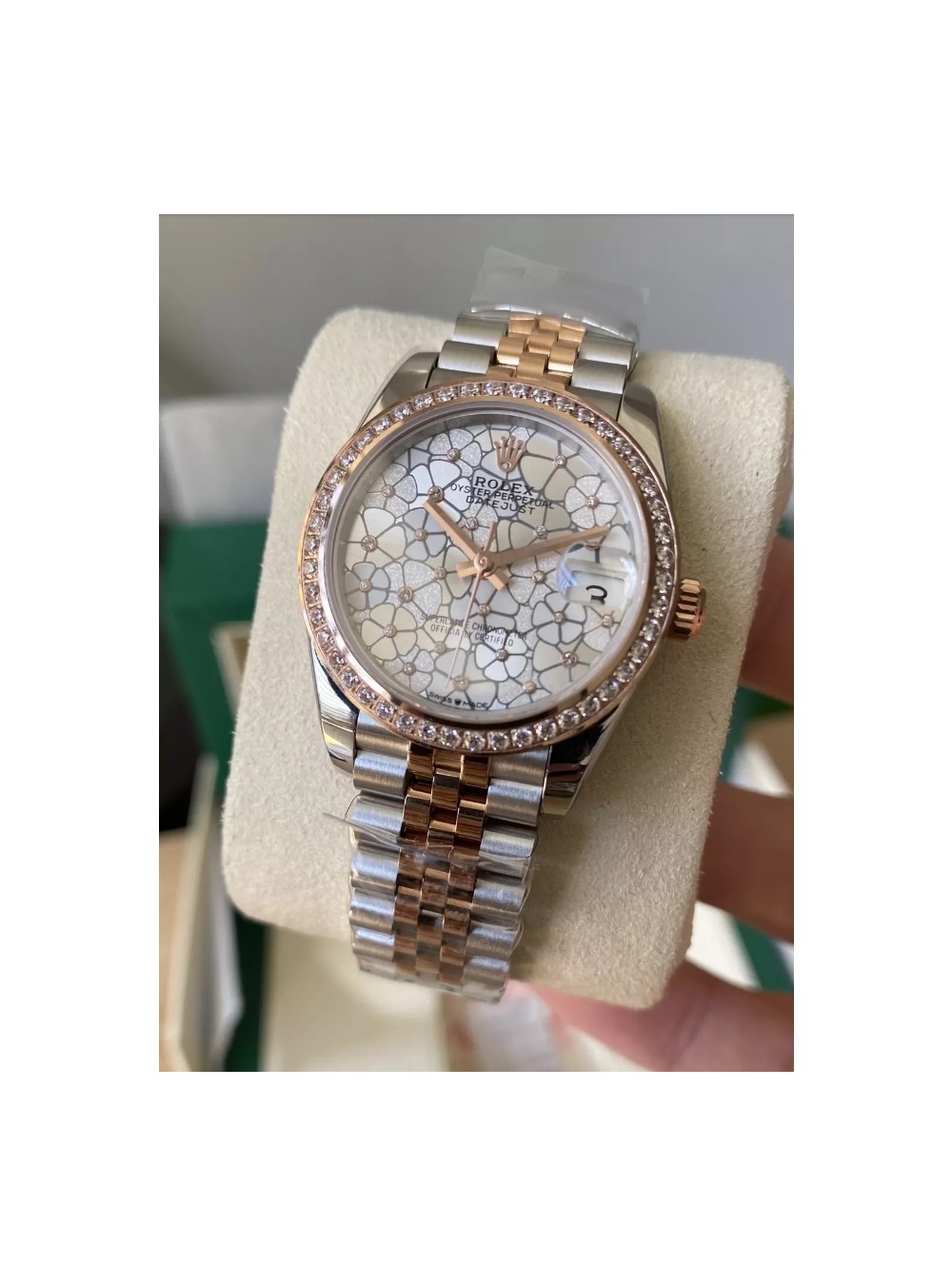 A+공장 롤렉스 여성용 데이저스트 플로럴 다이얼 다이아베젤 콤비 SS/RG 31mm 278381