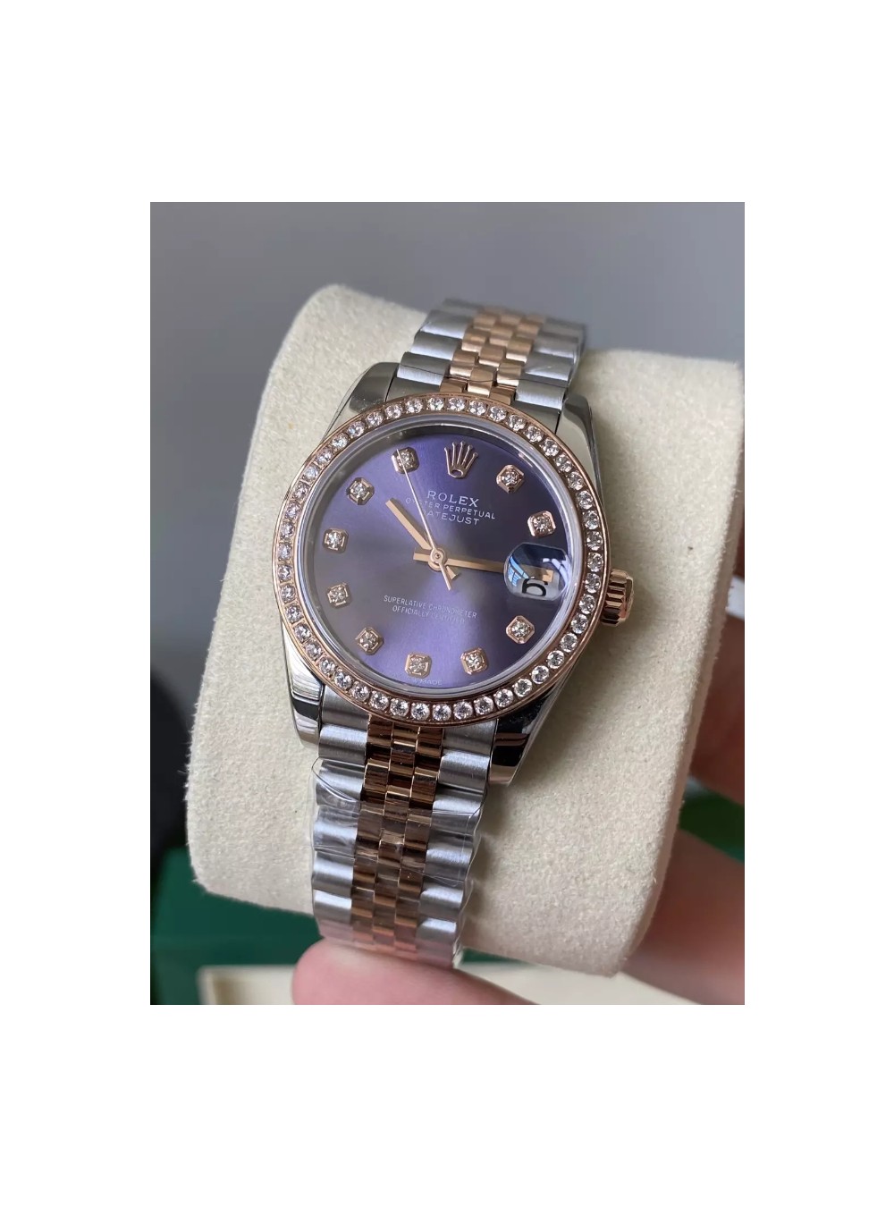 A+공장 롤렉스 여성용 데이저스트 바이올렛 다이얼 다이아베젤 콤비 SS/RG 31mm 278381