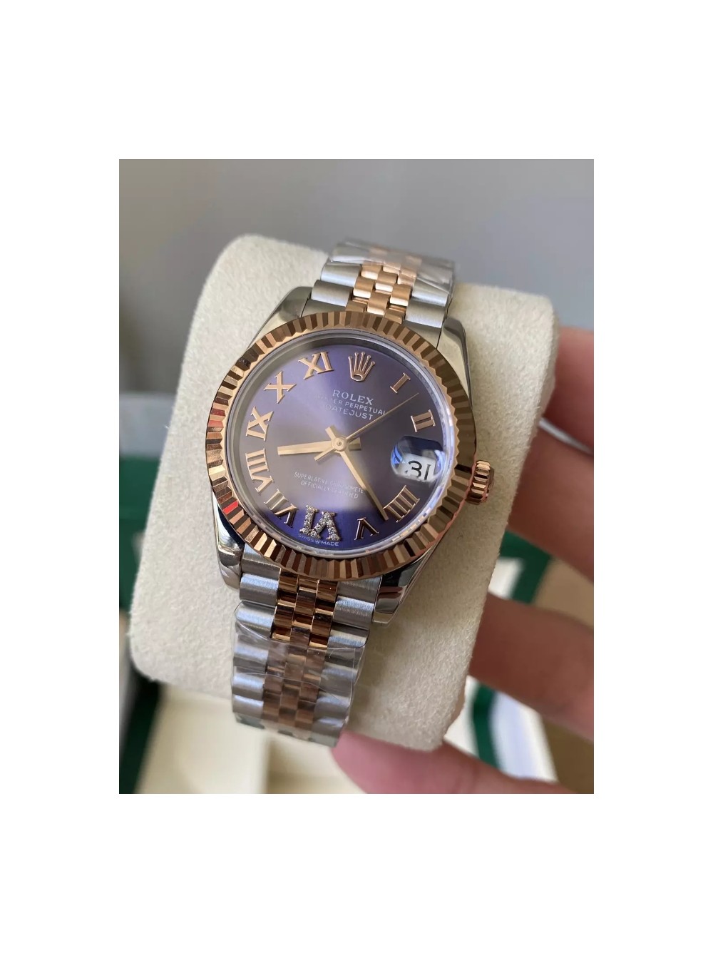 A+공장 롤렉스 여성용 데이저스트 바이올렛 로만 다이얼 콤비 SS/RG 31mm 278271