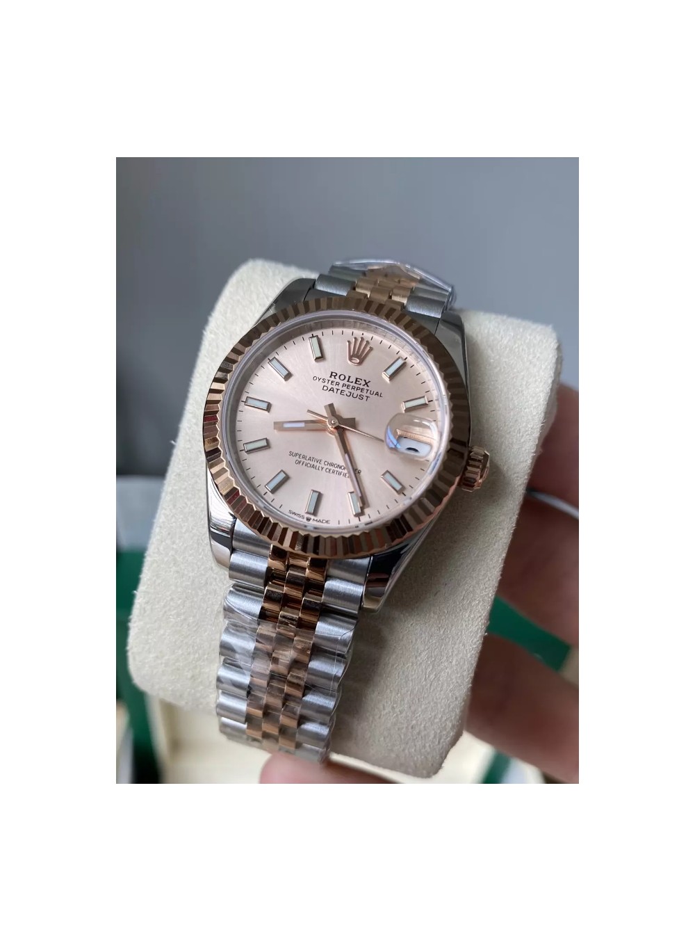 A+공장 롤렉스 여성용 데이저스트 RG 스티커 마커 다이얼 콤비 SS/RG 31mm 278271