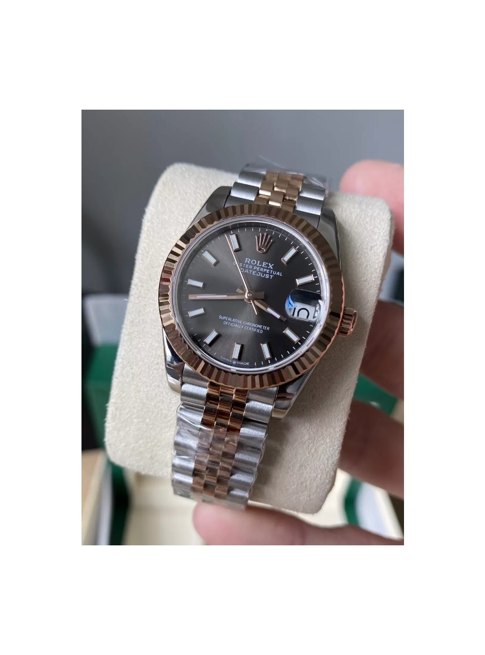 A+공장 롤렉스 여성용 데이저스트  그레이 스티커 마커 다이얼 콤비 SS/RG 31mm 278271