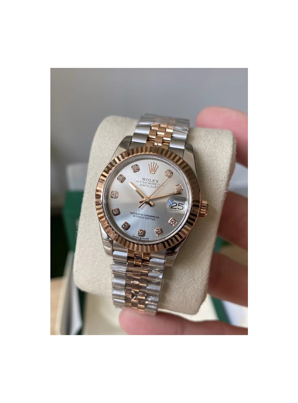 A+공장 롤렉스 여성용 데이저스트 실버 다이아몬드 다이얼 콤비 SS/RG 31mm 278271