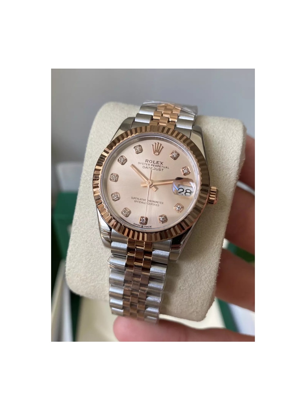 A+공장 롤렉스 여성용 데이저스트 RG 다이아몬드 다이얼 콤비 SS/RG 31mm 278271