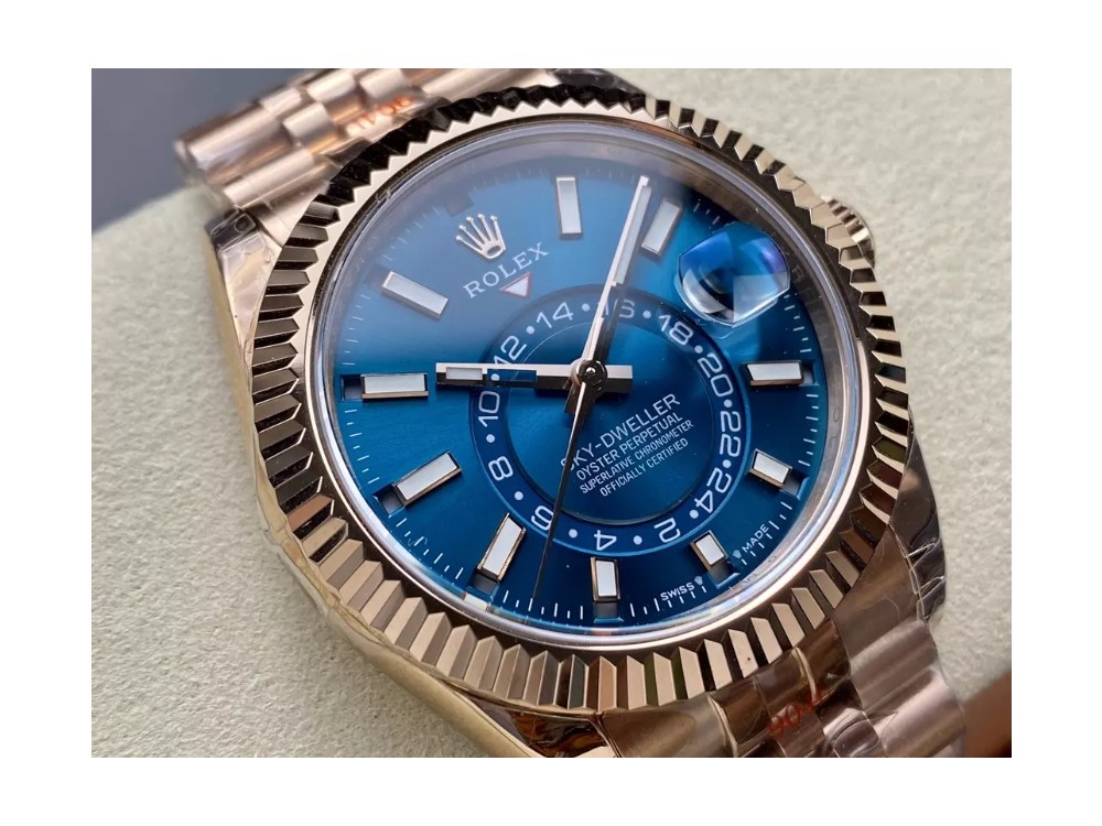 Noob공장 롤렉스 스카이드웰러 청판 다이얼 로즈골드 금통 쥬빌레 42mm 336935