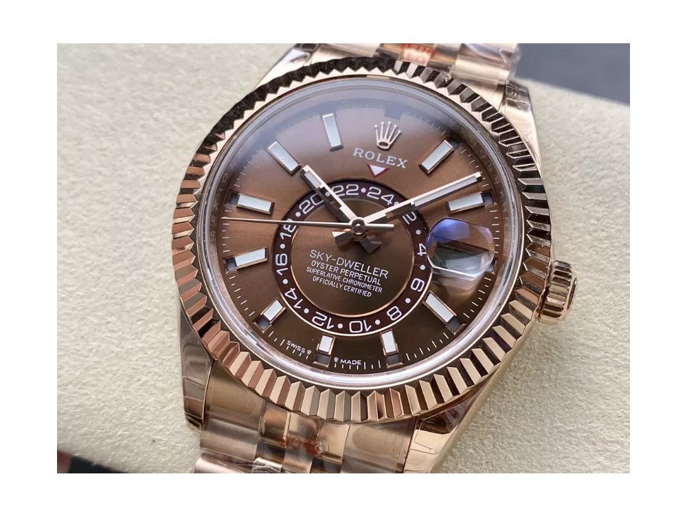Noob공장 롤렉스 스카이드웰러 초코 다이얼 로즈골드 금통 쥬빌레 42mm 336935
