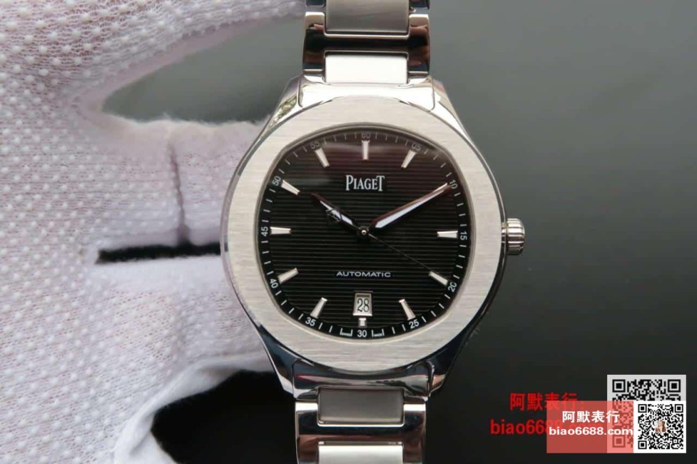 MKS공장 피아제 POLO 데이트 블랙 다이얼 SS 브레이슬릿 42mm G0A41003