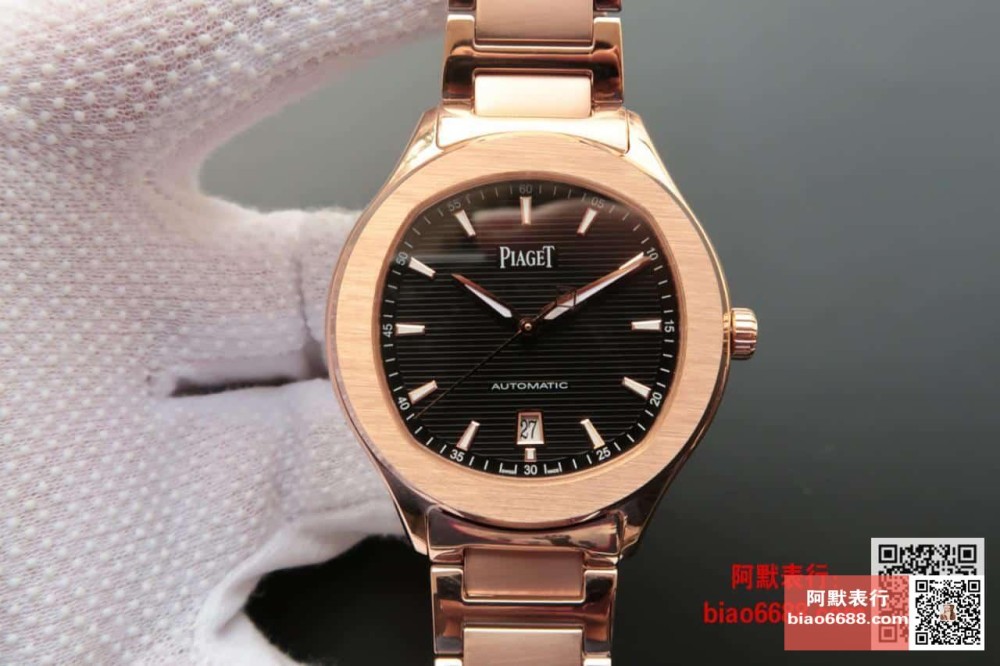 MKS공장 피아제 POLO 데이트 블랙 다이얼 로즈골드 금통 42mm G0A41003