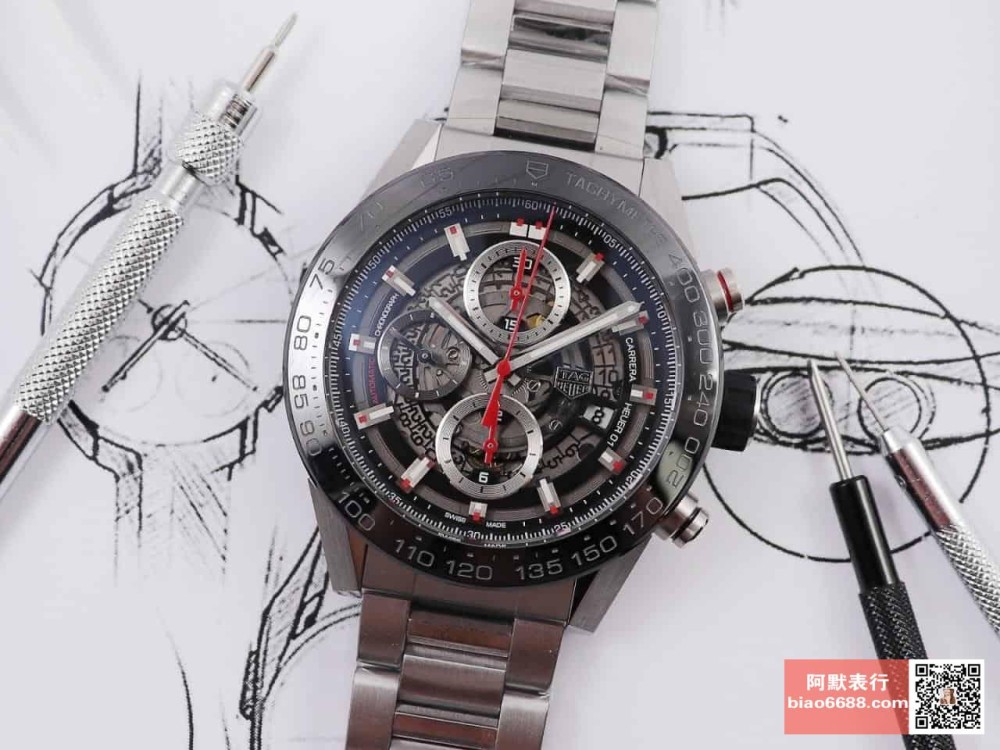 XF공장 태그호이어 까레라 01 크로노그래프 세라믹 베젤 SS 브레이슬릿 45mm CAR201V.BA0714