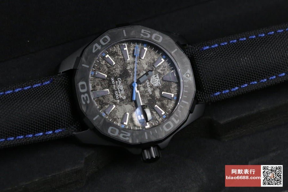 TB공장 태그호이어 아쿠아레이서 칼리버5 카본 750개 한정판 블랙 나일론 스트랩 41mm WBD218C.FC6447