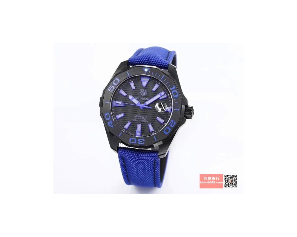 V6공장 태그호이어 아쿠아레이서 칼리버 5 세라믹 베젤 나일론 스트랩 43mm WAY208B.FC6382