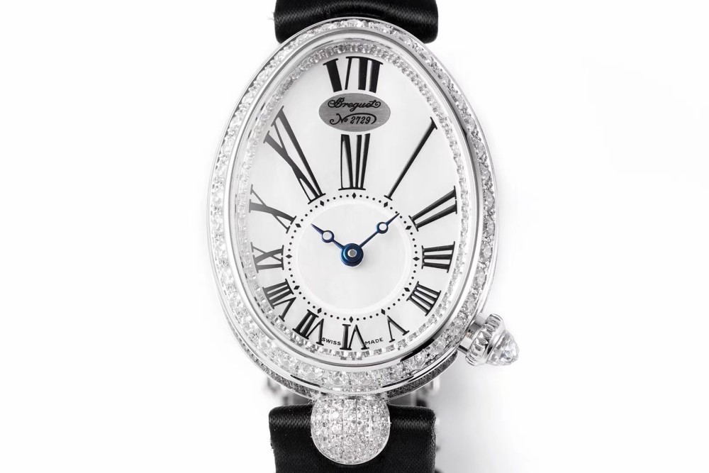 ZF공장 브레게 퀸 오브 나폴리 화이트골드 다이아 베젤 실크/레더 스트랩 V2버전 8928BB/51/944/DD0D