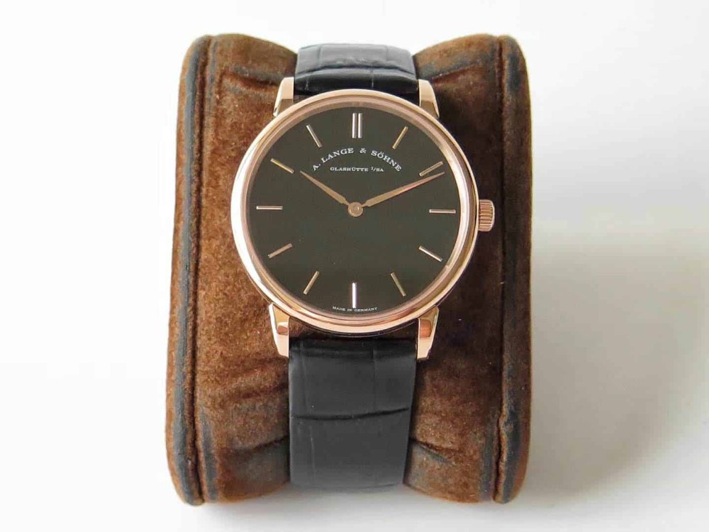 SV공장 랑에 운트 죄네 SAXONIA 레더 스트랩 드레스 워치 39mm 205.086