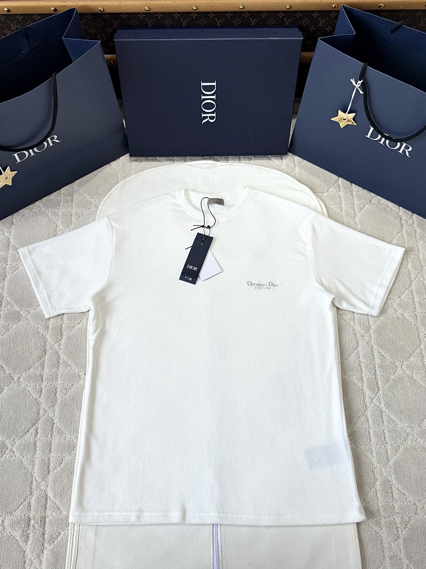 디올 Christian Dior Couture 티셔츠 화이트 테리 코튼