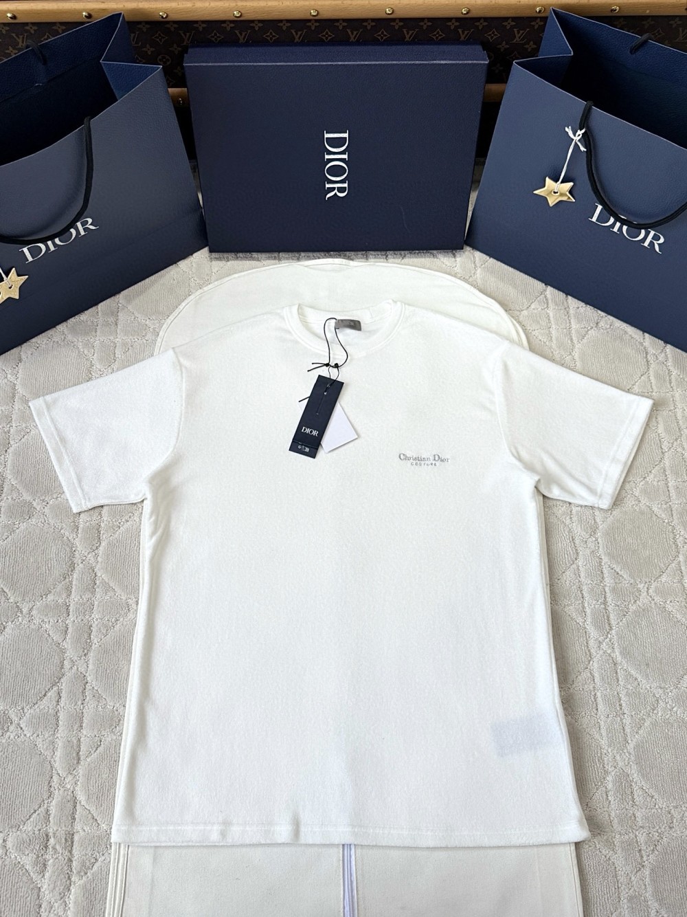 디올 Christian Dior Couture 티셔츠 화이트 테리 코튼