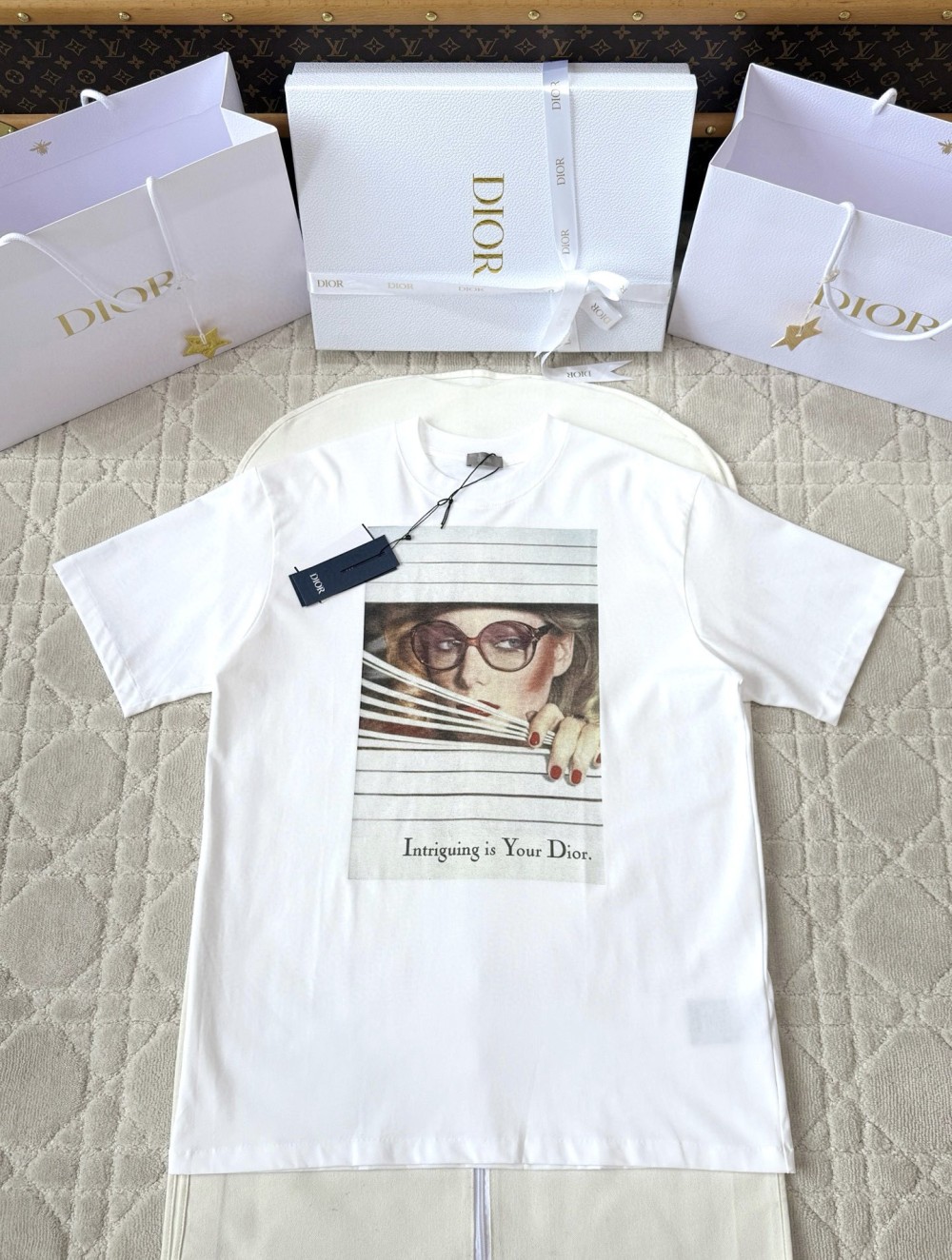 디올 헤리티지 프린트 티셔츠 화이트