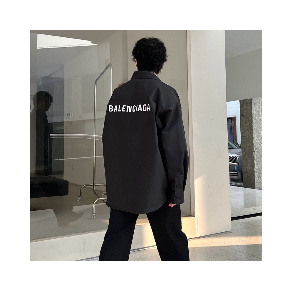 발렌시아가 오버사이즈 셔츠 블랙
