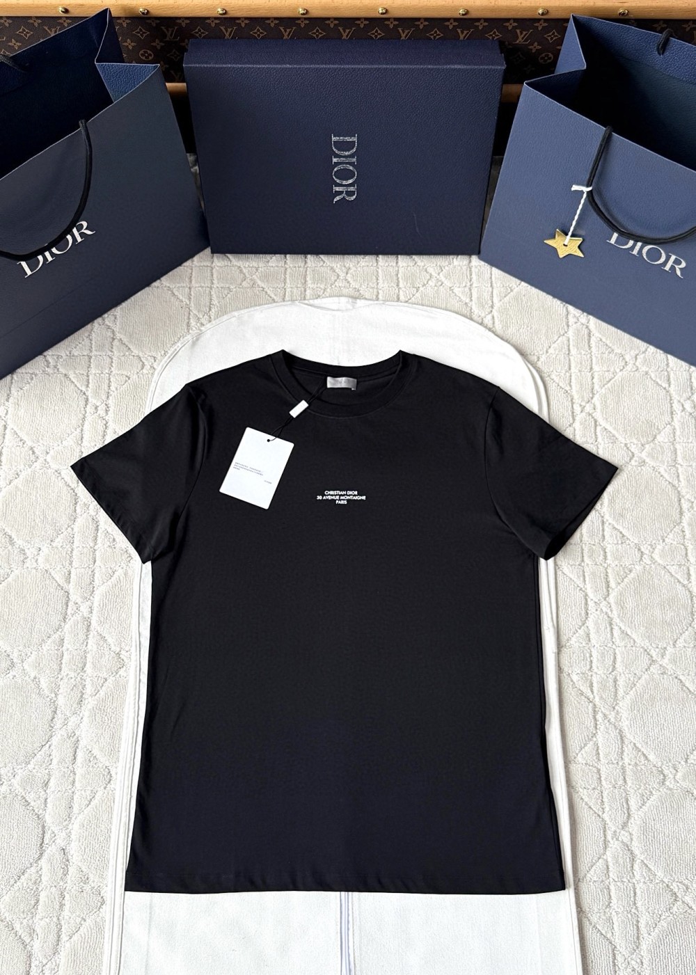 디올 30 에비뉴 프린팅 반팔 티셔츠 블랙