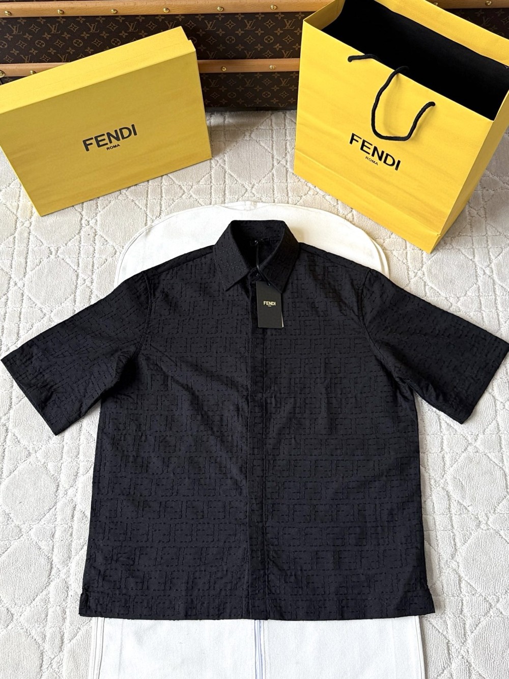 펜디 FF 자카드 셔츠 블라우스 블랙