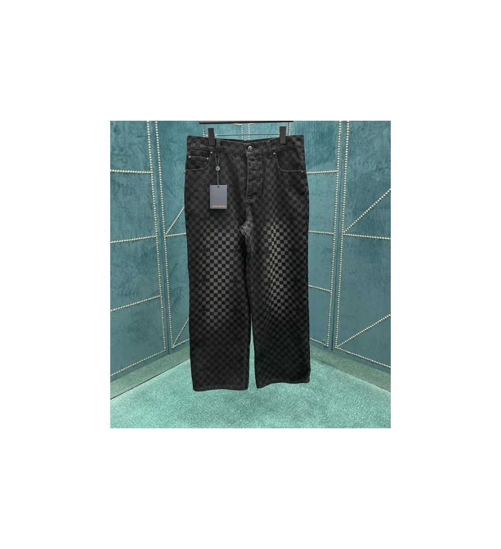 루이비통 플록 다미에 데님 트러커 팬츠