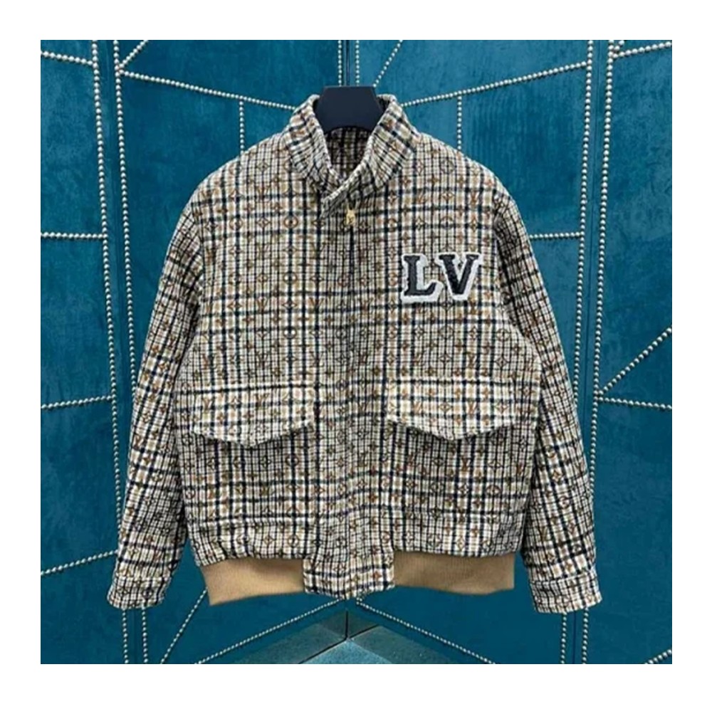 루이비통 모노그램 울 해링턴 블루종