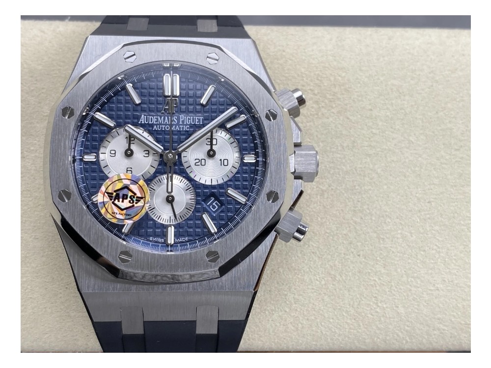 APS공장 오데마피게 로얄오크 크로노그래프 블루다이얼 러버스트랩 41mm 26331