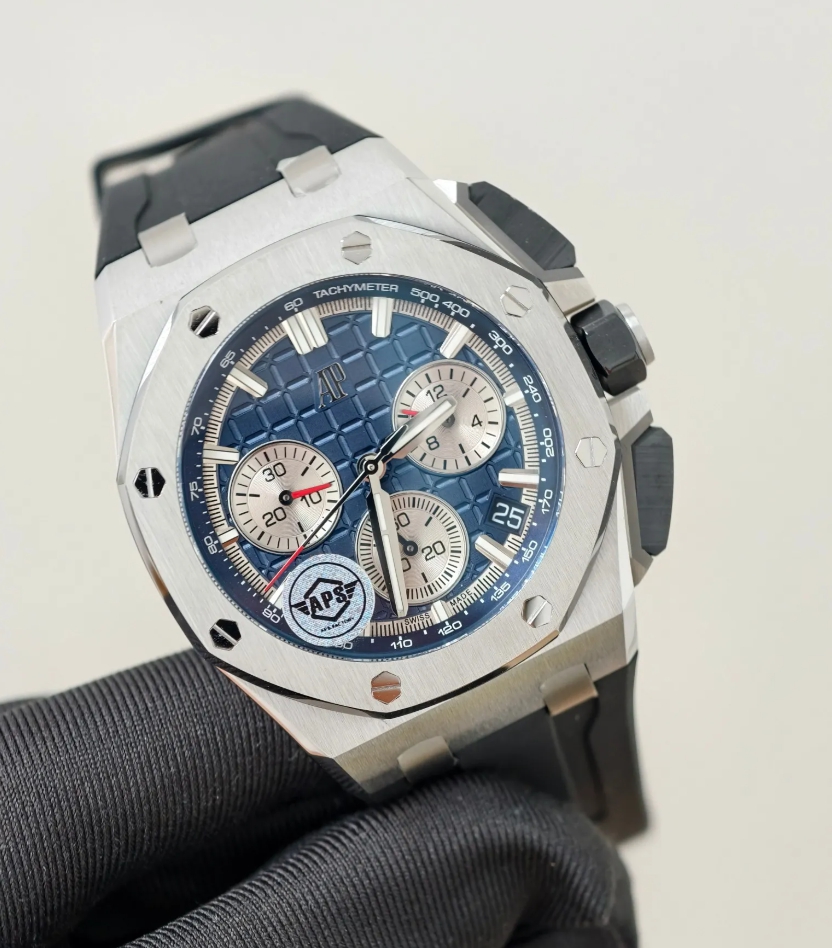 APS공장 오데마피게 로얄오크 오프쇼어 크로노그래프 블루 다이얼 SS 블랙 러버 밴드 43mm 26420