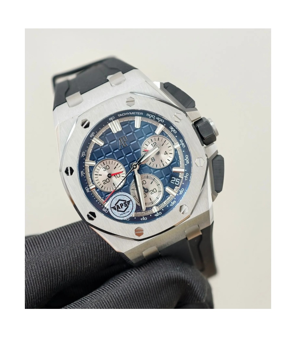 APS공장 오데마피게 로얄오크 오프쇼어 크로노그래프 블루 다이얼 SS 블랙 러버 밴드 43mm 26420