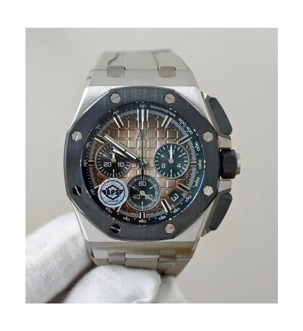 APS공장 오데마피게 로얄오크 오프쇼어 크로노그래프 브라운 다이얼 SS 세라믹 러버 밴드 43mm 26420
