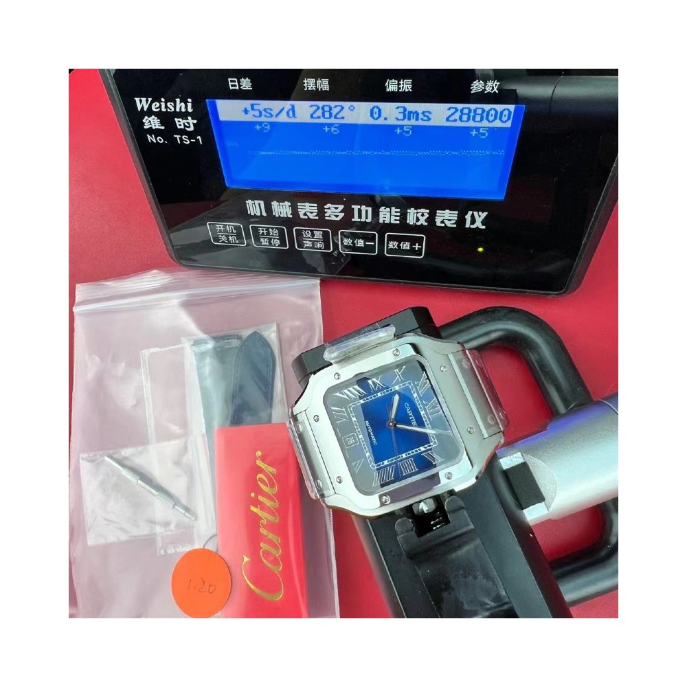 [국내배송] BV 산토스 라지 블루 다이얼 QC완료