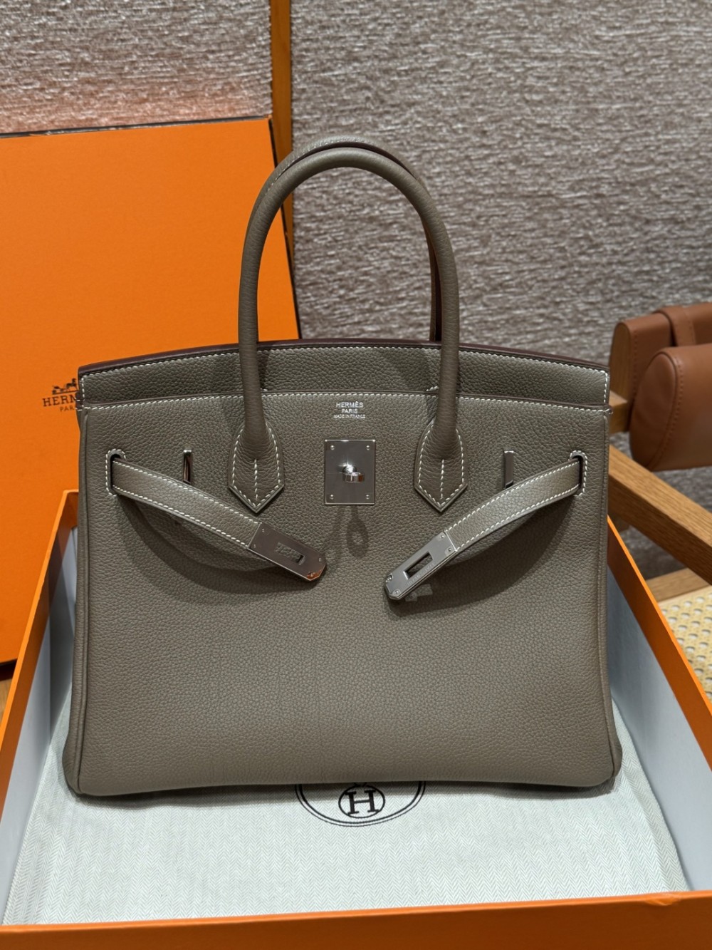 올수공 에르메스 버킨 30 18/Etoupe 토고 가죽 실버 하드웨어